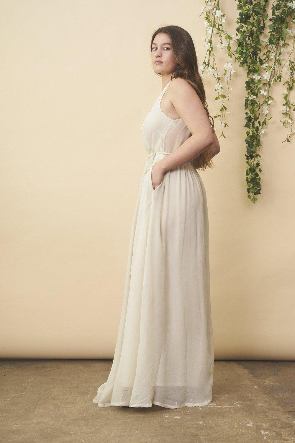 Floral Embroidered Wedding Dress in Cream + Silver | Boutique In USA, Wedding Dress, $ 528.00, A Moment Of Now™