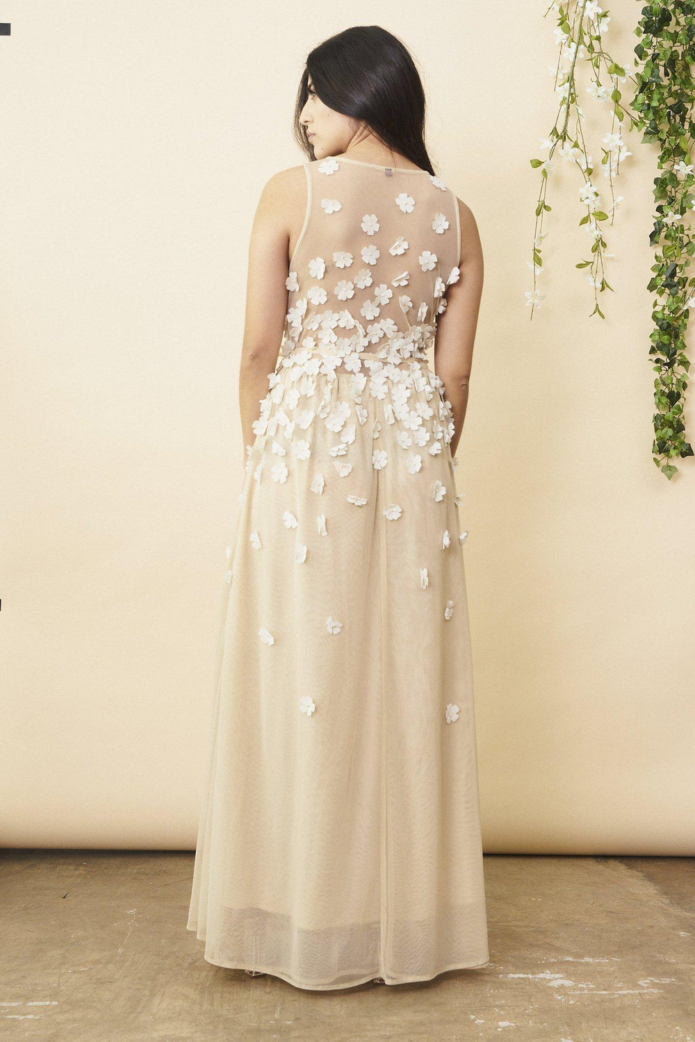Floral Ombre Maxi Gown in Champagne and Cream | Boutique In USA, Wedding Dress, $ 478.00, A Moment Of Now™