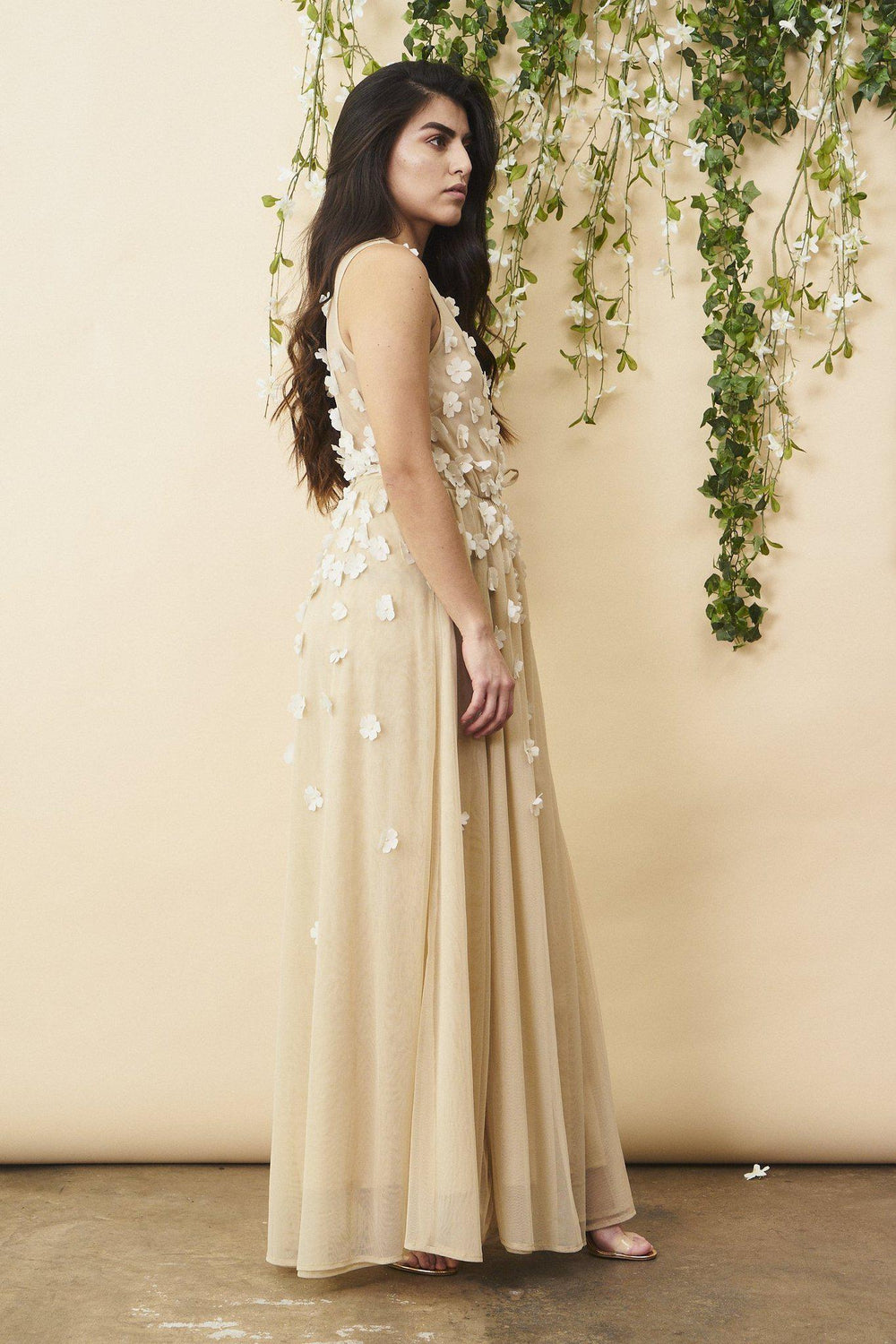 Floral Ombre Maxi Gown in Champagne and Cream | Boutique In USA, Wedding Dress, $ 478.00, A Moment Of Now™