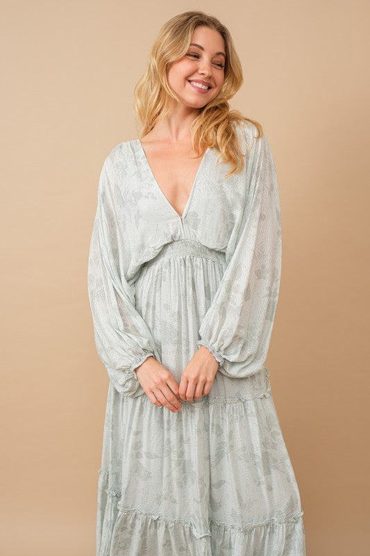 Shop Sage Jacquard Floral Dolman Maxi Dress | USA Boutique Clothing Online, Dresses, USA Boutique