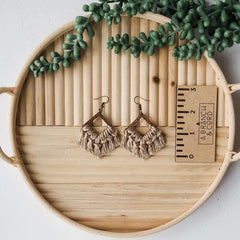 Macrame Fringe Earrings - Diamond Metallics