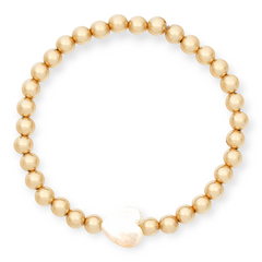 pearl heart juno bracelet (5mm)