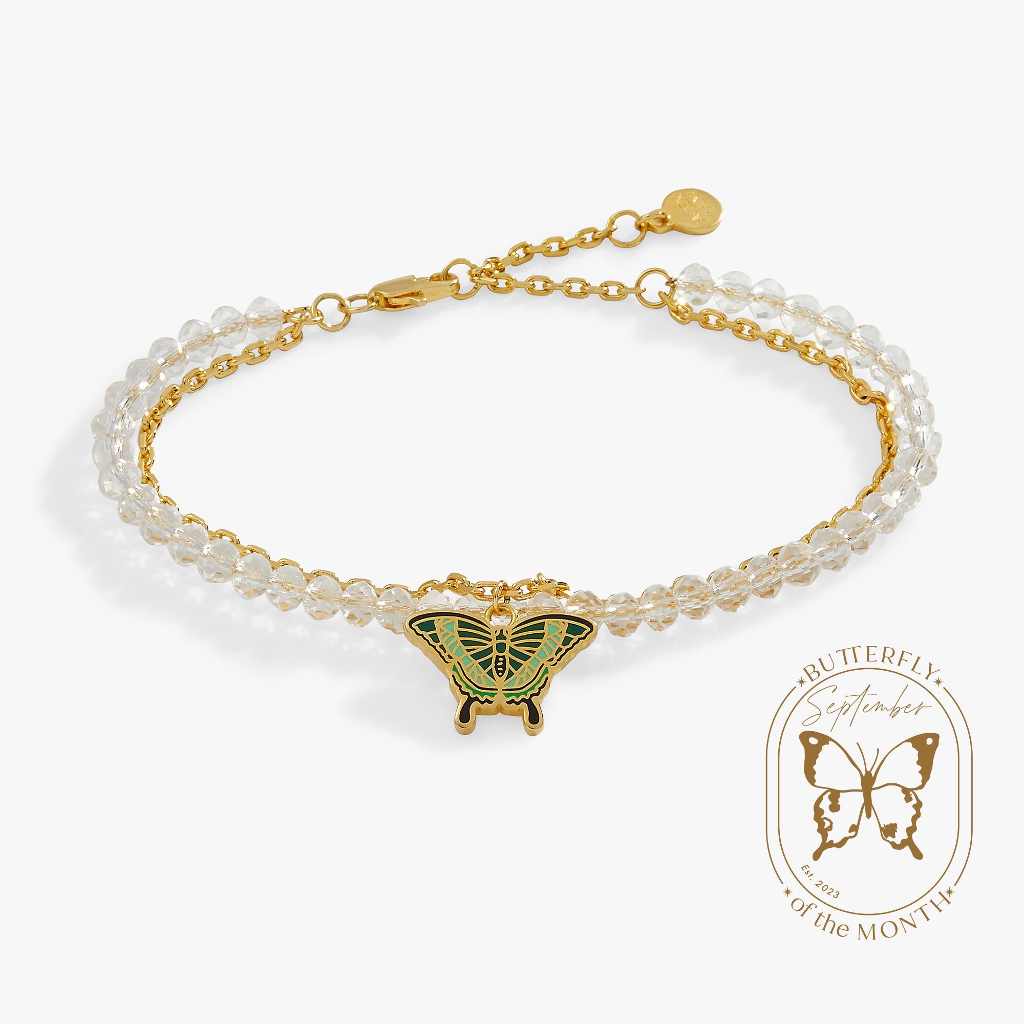 Emerald Swallowtail Butterfly Charm Bracelet, Bracelets, $ 23.90, A Moment Of Now™