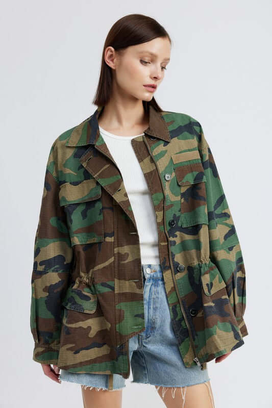 CAMO OVERSIZED JACKET, Emory Park, $ 99.00