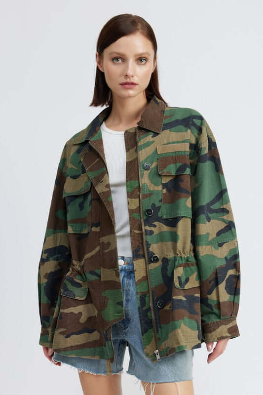 CAMO OVERSIZED JACKET, Emory Park, $ 99.00