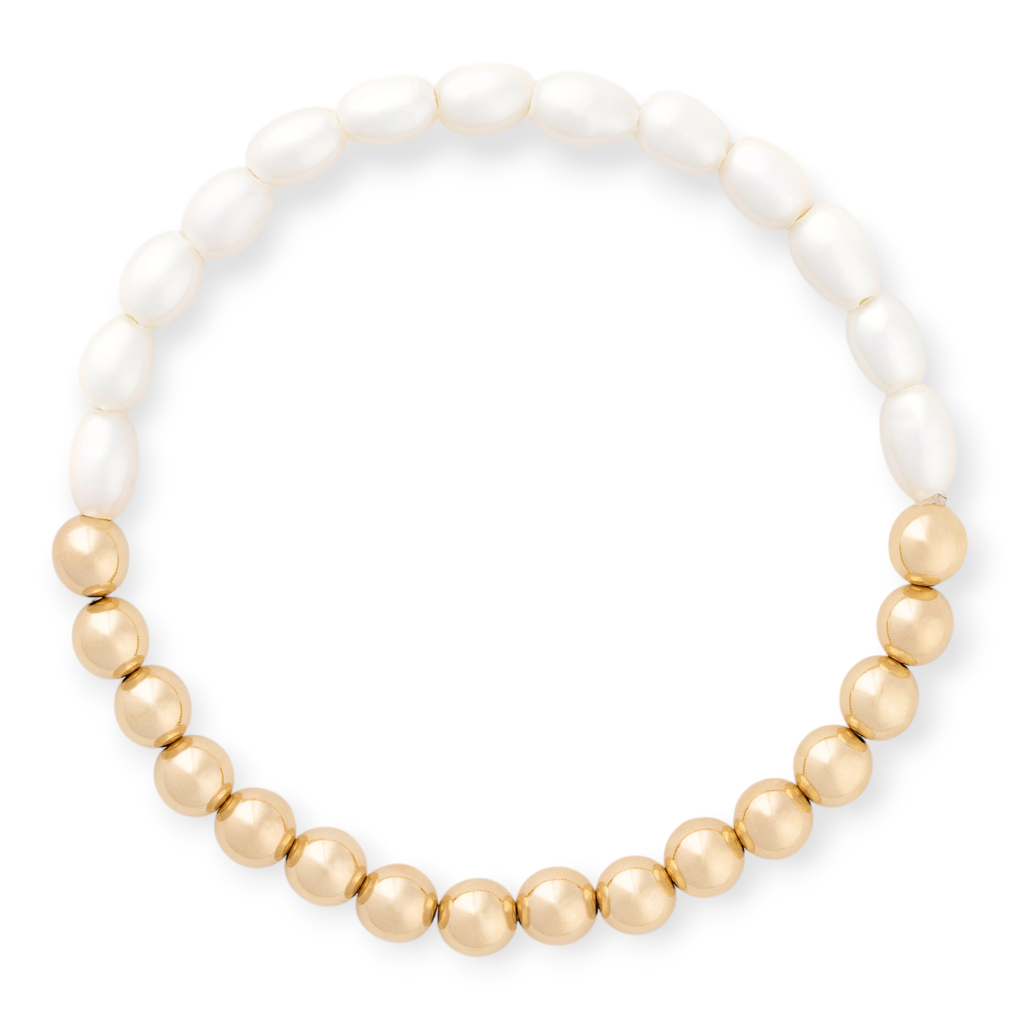 Half Pearl Half Juno Bracelet 6mm | 14K Gold Filled & Pearl, Bracelets, $ 72.00, A Moment Of Now™