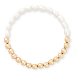 Half Pearl Half Juno Bracelet 6mm | 14K Gold Filled & Pearl, Bracelets, $ 72.00, A Moment Of Now™