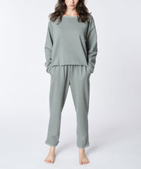 Shop Recycled Cotton Loungewear Set in Taupe / Olive For Women , Loungewear, USA Boutique
