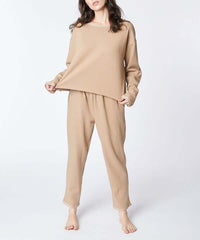 Recycled Cotton Loungewear Set in Taupe / Olive, Fabina, $ 174.95