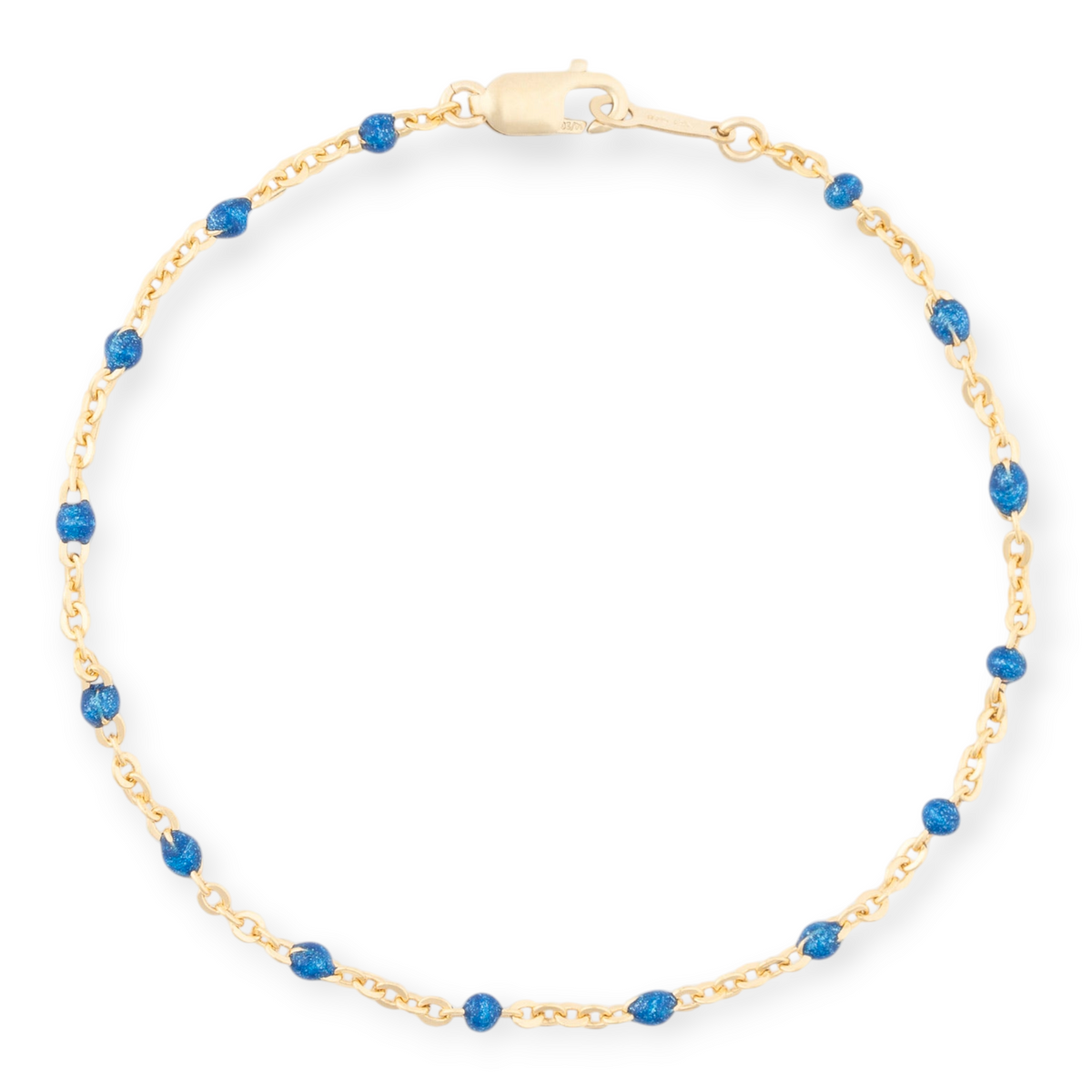Blue Daisy Bracelet | 14K Gold Filled Enamel Chain, Bracelets, $ 52.00, A Moment Of Now™