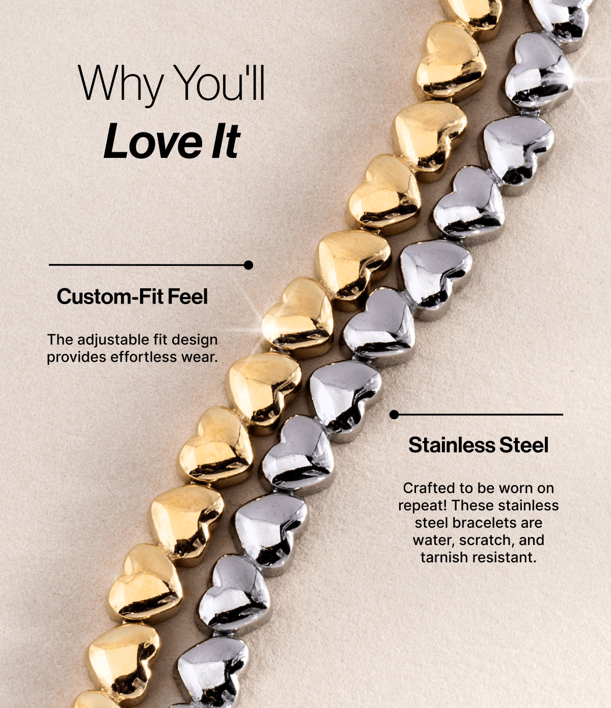Heart Charm Tennis Bracelet, Bracelets, $ 68.00, A Moment Of Now™