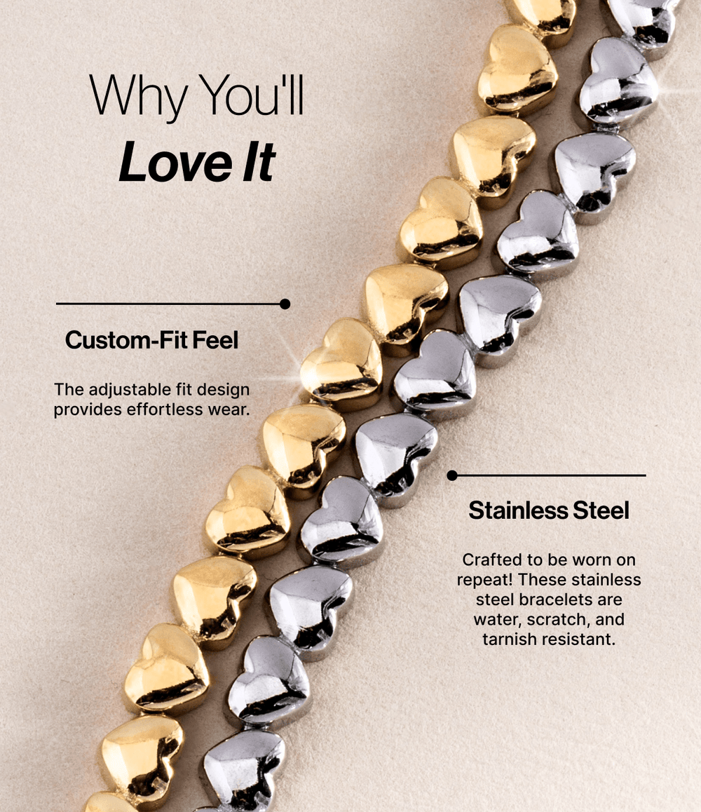 Heart Charm Tennis Bracelet, Bracelets, $ 68.00, A Moment Of Now™