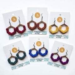 Macrame Knotted Earrings - Honeycomb
