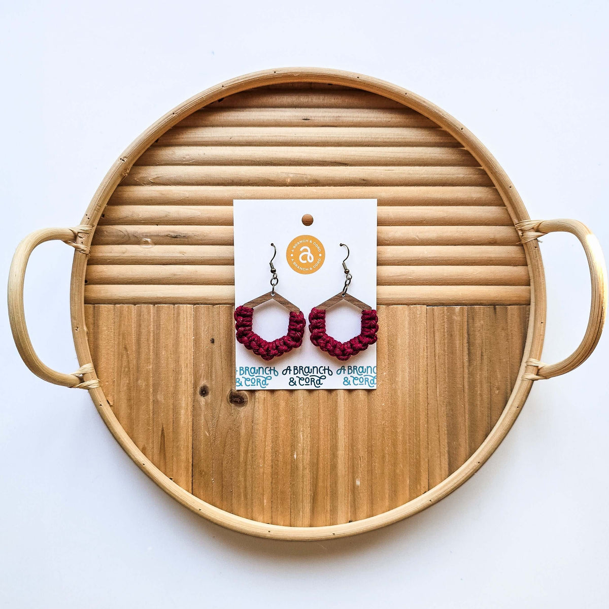 Macrame Knotted Earrings - Honeycomb