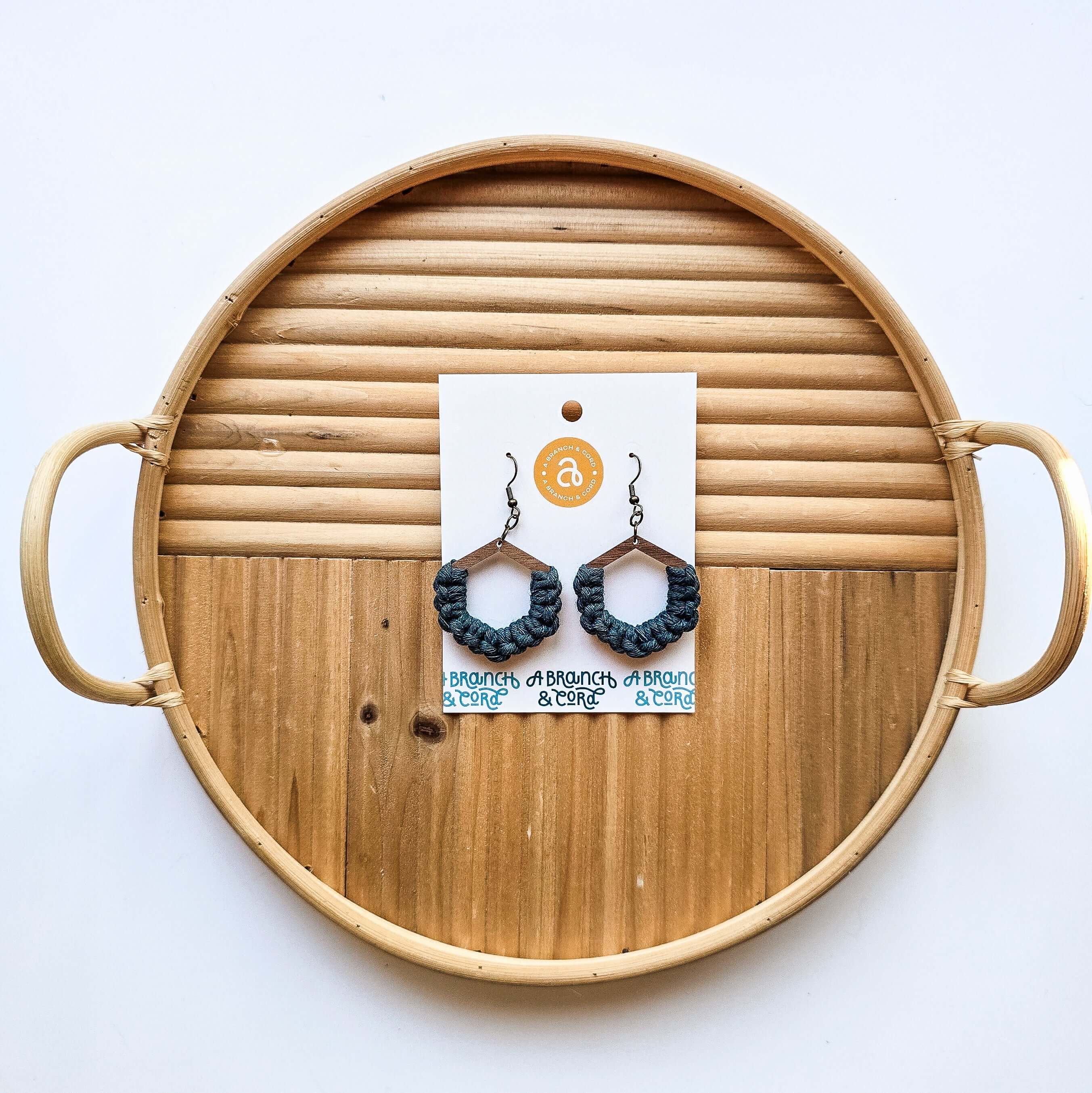 Macrame Knotted Earrings - Honeycomb