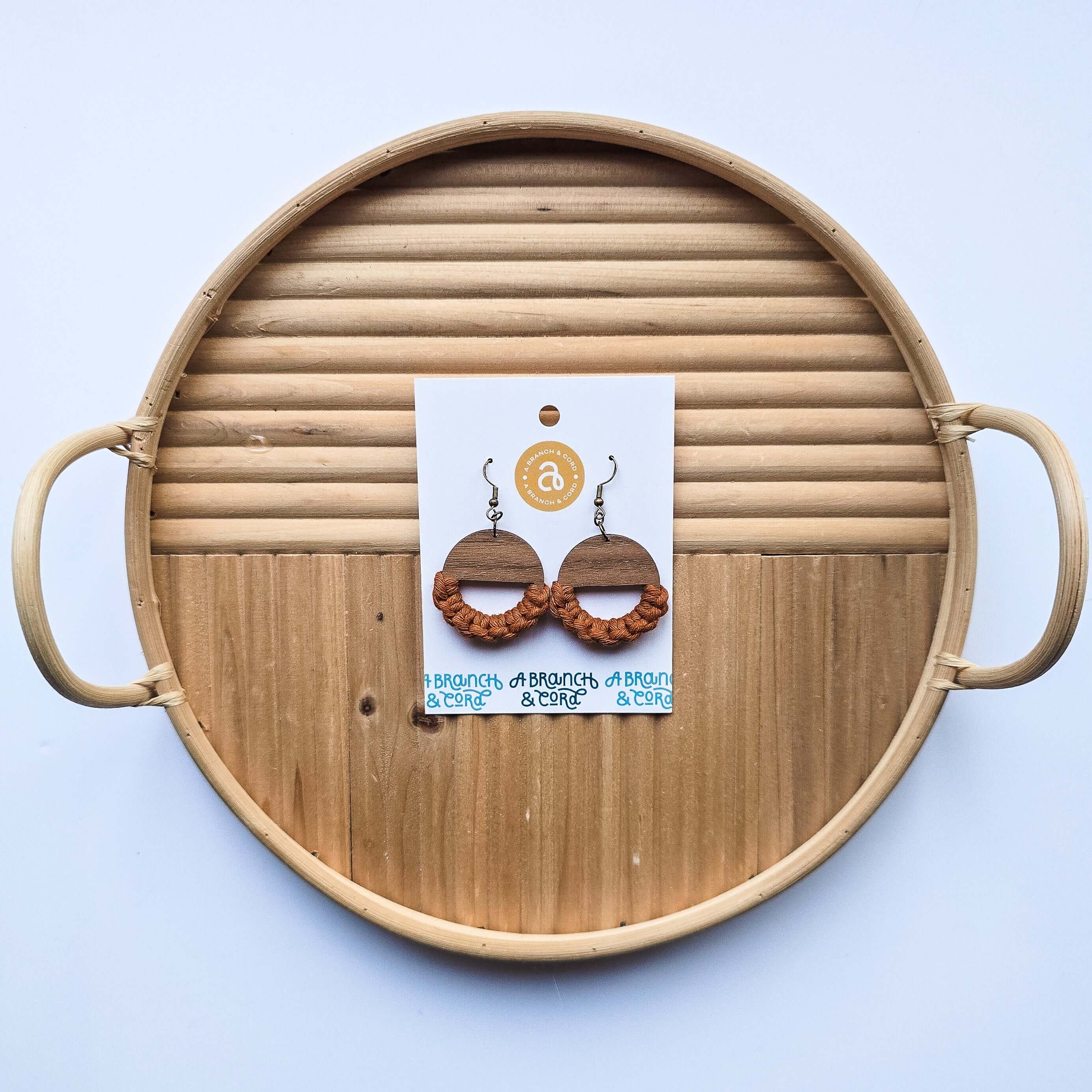 Macrame Knotted Earrings - Circle