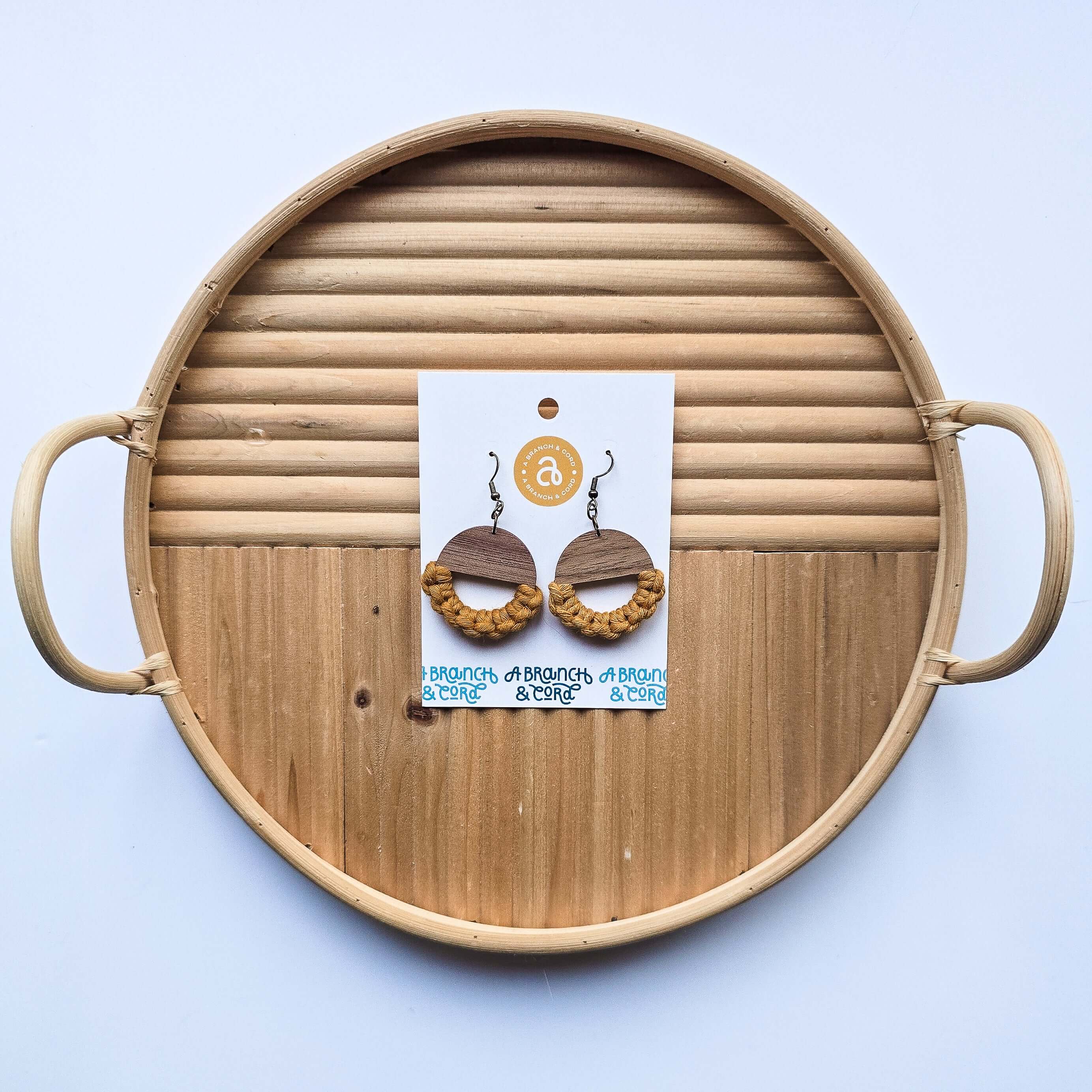 Macrame Knotted Earrings - Circle