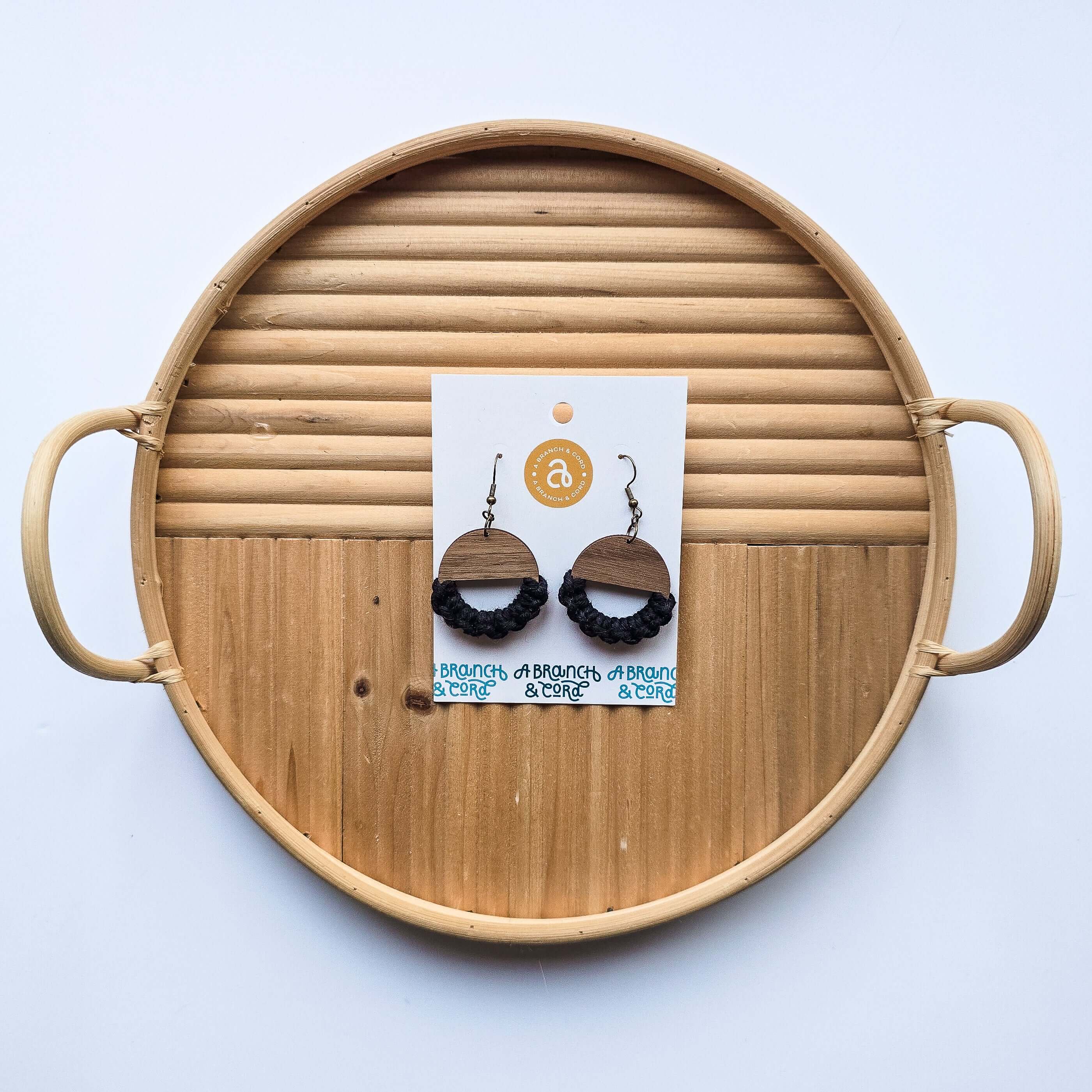 Macrame Knotted Earrings - Circle