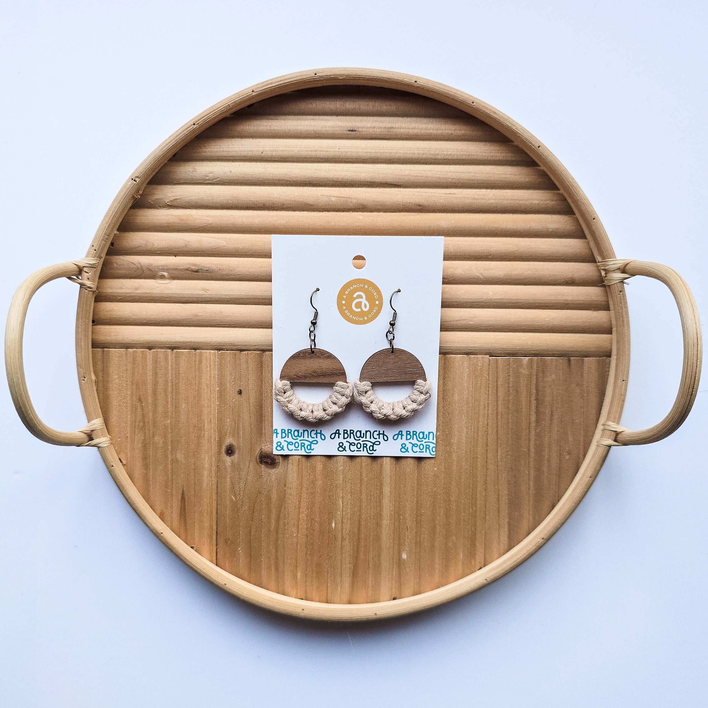 Macrame Knotted Earrings - Circle