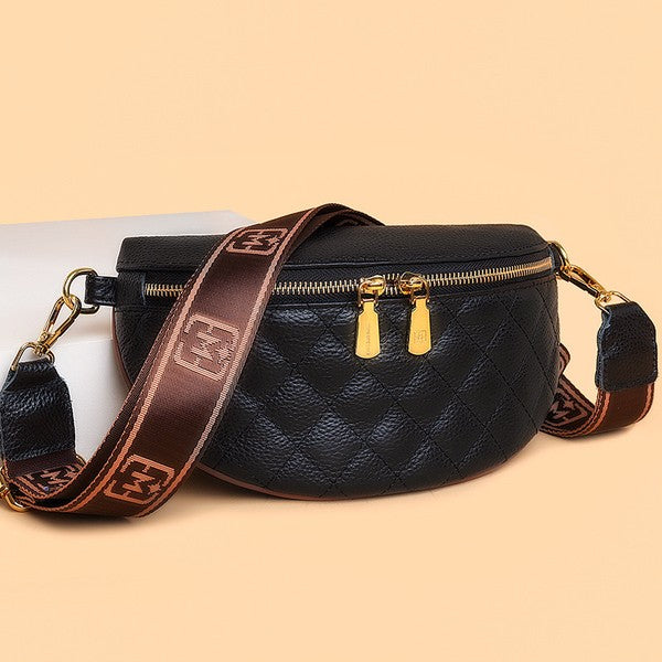 Shop Myra Quilted Leather Crescent Sling Bag, Sling Bags, USA Boutique