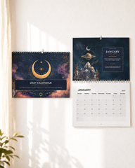 2027 Mystical Wall Calendar, Zodiac Astrology Calendar with Monthly Affirmations, Celestial Moon Art, Spiritual Gift
