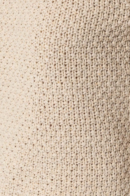 Oatmeal Beige Puff Sleeve Round Neck Texture Sweater Top, Gilli, A Moment Of Now