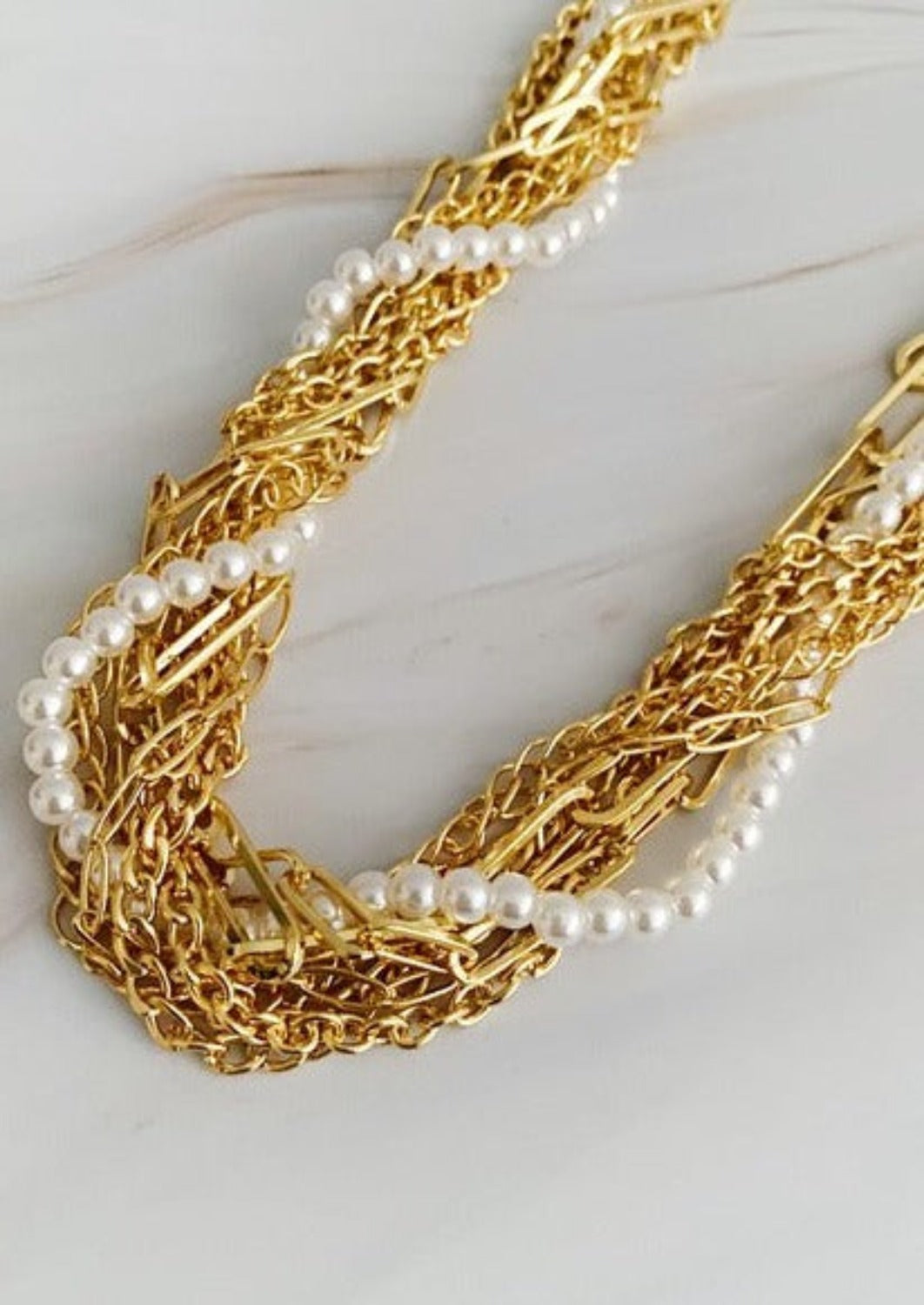 Shop Multi Chain Pearl Twisted Necklace For Women | Fashion Jewelry, , USA Boutique