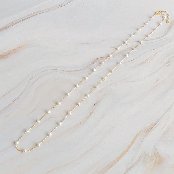 Shop Pearl Heart Long Chain Necklace, Necklaces, USA Boutique