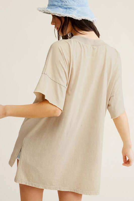 Mineral Washed Oversized Short Sleeve Top, La Miel, $ 45.00