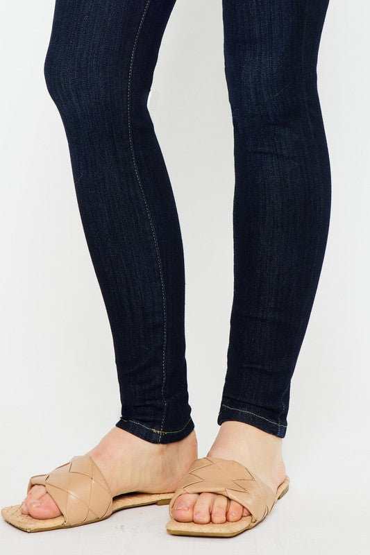 Dark Stone Wash Curvy Fit High Rise Super Skinny Jeans