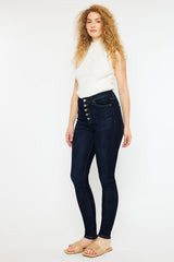 Dark Stone Wash Curvy Fit High Rise Super Skinny Jeans