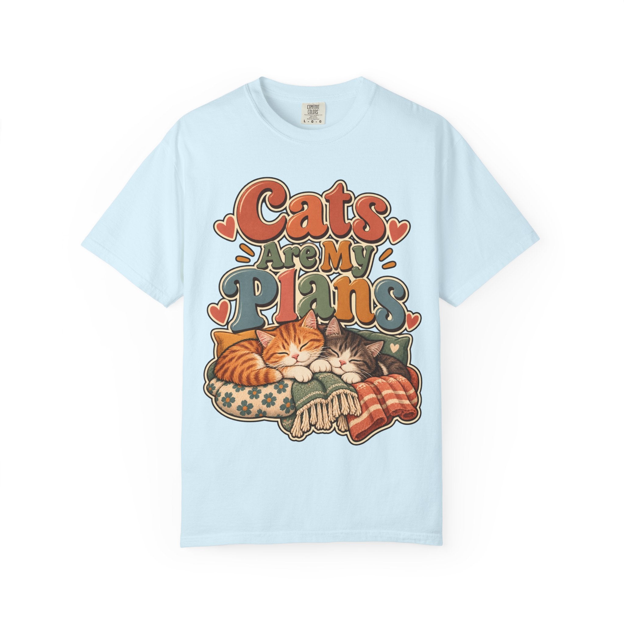 Cats Are My Plans T-Shirt — Retro Sleeping Cats Comfort Colors® Tee