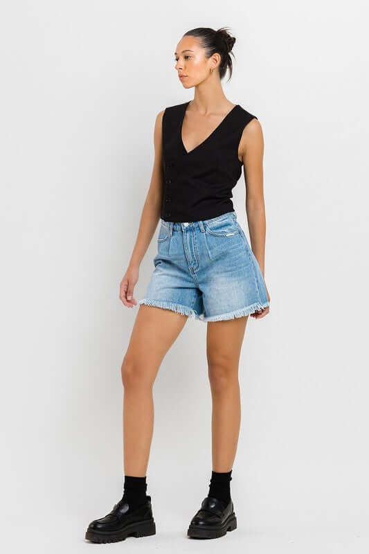 Super High Rise Pleats Shorts, VERVET by Flying Monkey, $ 55.00