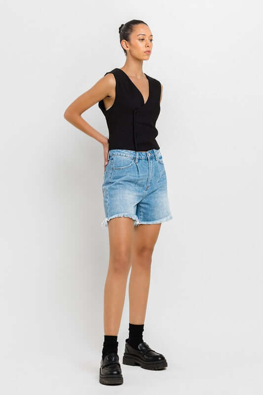 Super High Rise Pleats Shorts, VERVET by Flying Monkey, $ 58.95