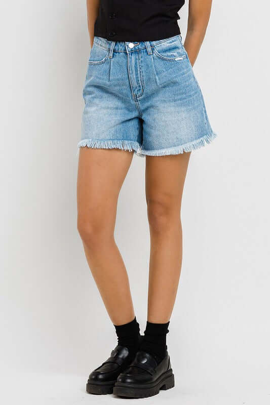 Super High Rise Pleats Shorts, VERVET by Flying Monkey, $ 55.00