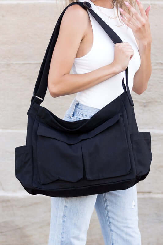 Nova Oversize Canvas Messenger Bag - Versatile & Spacious, Messenger Bags, $ 62.95, A Moment Of Now™