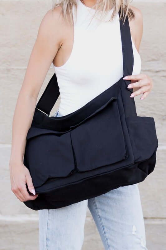 Nova Oversize Canvas Messenger Bag - Versatile & Spacious, Messenger Bags, $ 62.95, A Moment Of Now™