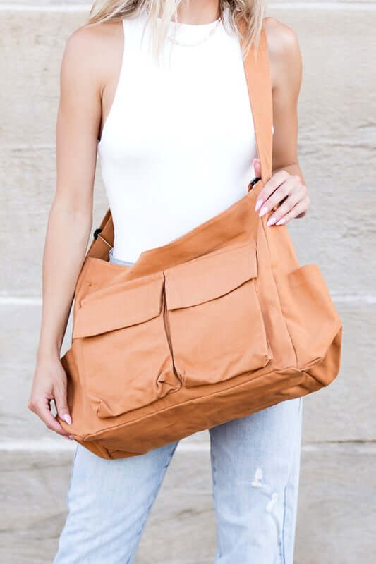 Nova Women's Oversize Canvas Messenger Bag | USA Boutique Online, Aili's Corner, $ 62.95