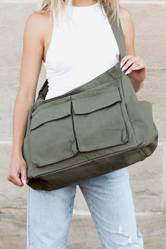 Nova Oversize Canvas Messenger Bag - Versatile & Spacious, Messenger Bags, $ 62.95, A Moment Of Now™