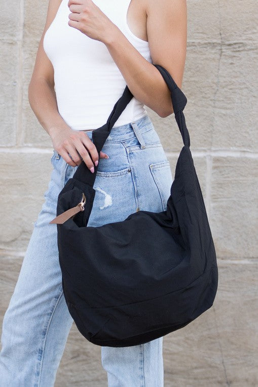 Piper Oversized Nylon Carryall Messenger Crossbody Shoulder Bag