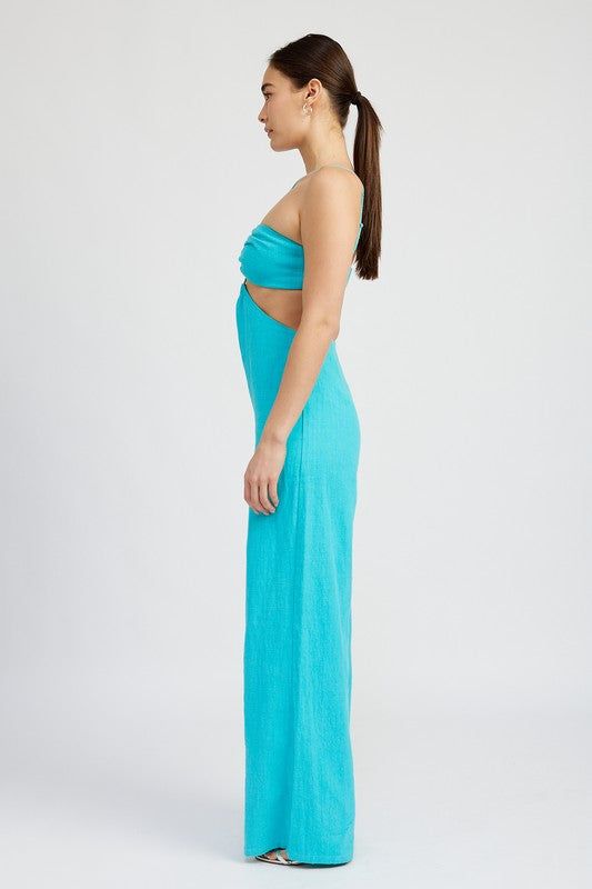 Shop Women's Turquoise Blue Double O Ring Cut Out Jumpsuit | USA Boutique, Jumpsuits, USA Boutique