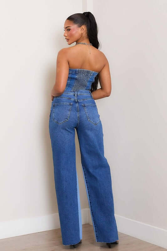 Medium Stone Wash High-Rise Color Block Wide Jeans, Vibrant M.i.U, $ 66.95