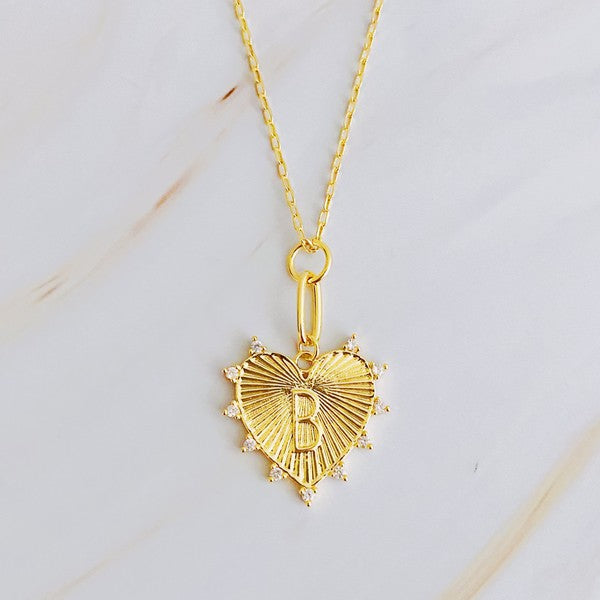 Shop Clip Hanging Initial Heart Gold Plated Necklace | Boutique Jewelry, Necklaces, USA Boutique