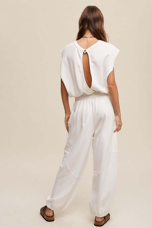 Athleisure French Terry Loose Jogger Jumpsuit, Listicle, $ 75.00