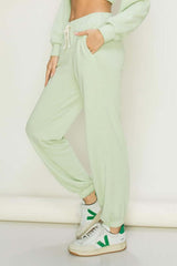 Women's Feeling Homely Pastel Green Drawstring Lounge Joggers, HYFVE, $ 45.00