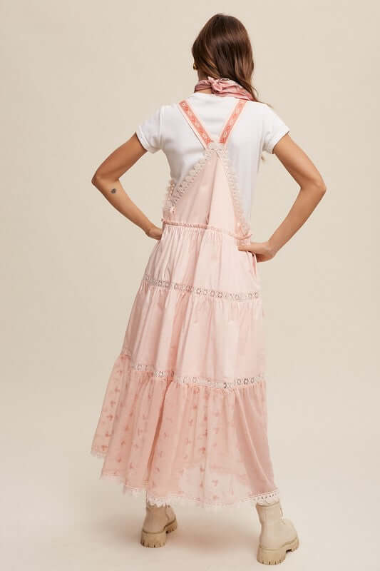 Laced and Tiered Romantic Overall Maxi Dress, Listicle, A Moment Of Now