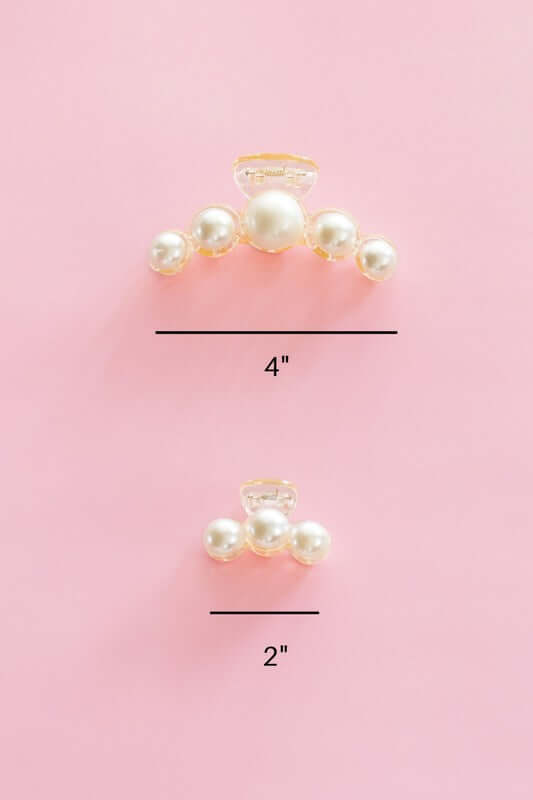 Women's Ivory Pearl Hair Claw Clip Set Of 2 | USA Boutique Online, Aili's Corner, $ 26.95