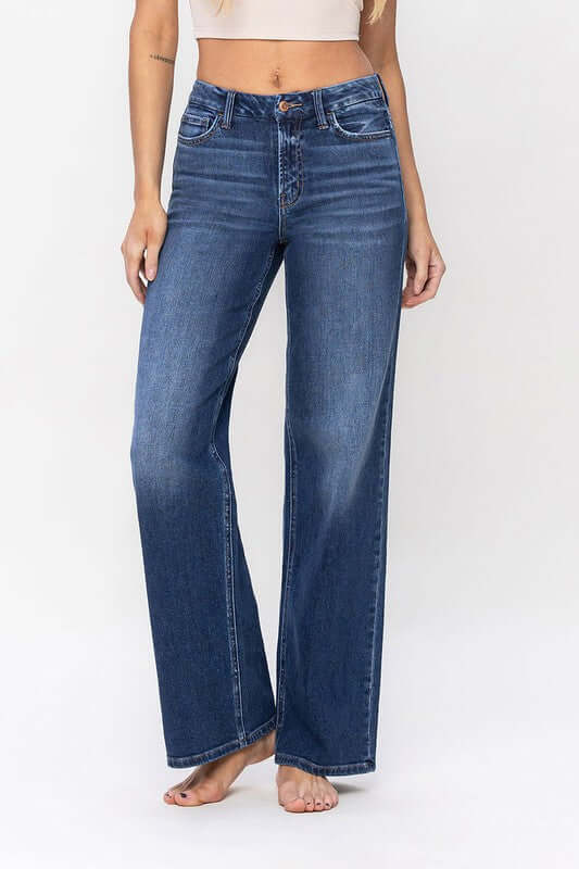 Irresistible Dark Blue  High Rise Loose Fit Jeans