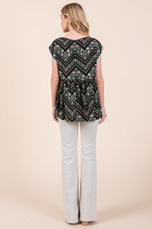 Shop Women's Pom Pom Lace Detailed Tunic Top | USA Boutique Clothing, Tunics, USA Boutique
