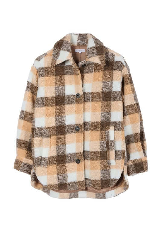 Plaid sherpa jacket with pockets, Lilou, $ 69.00